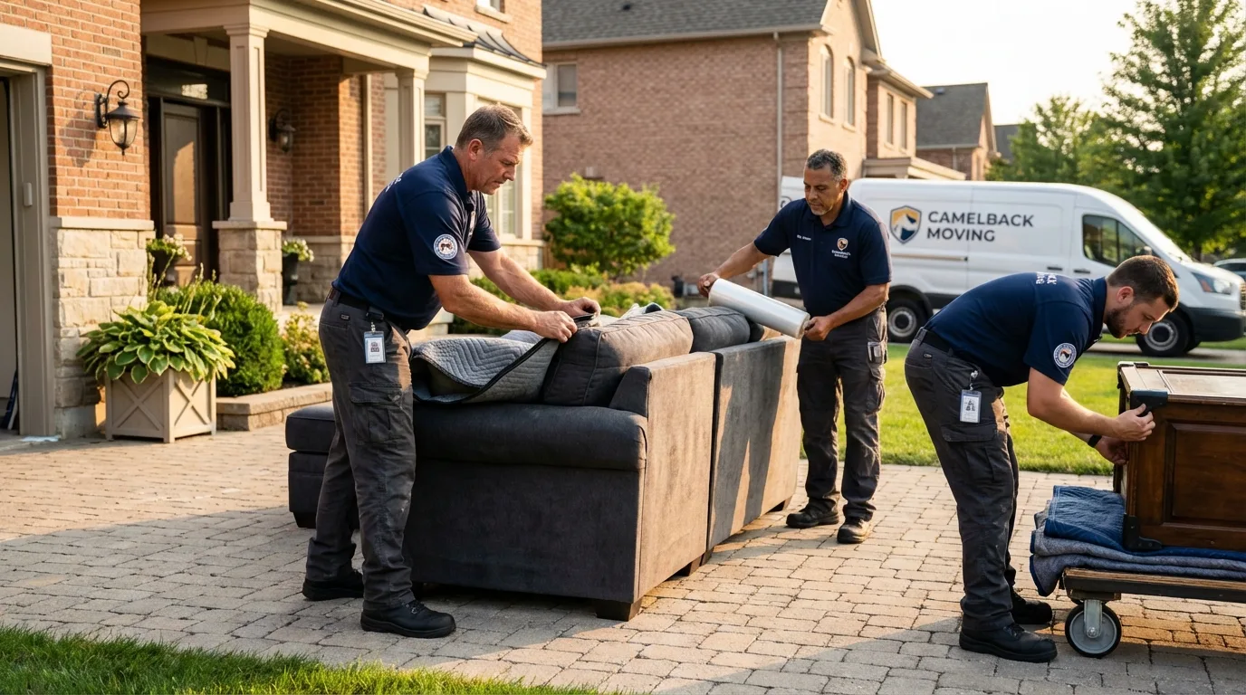 Large estate moving crew wrapping furniture in Ocean City, NJ