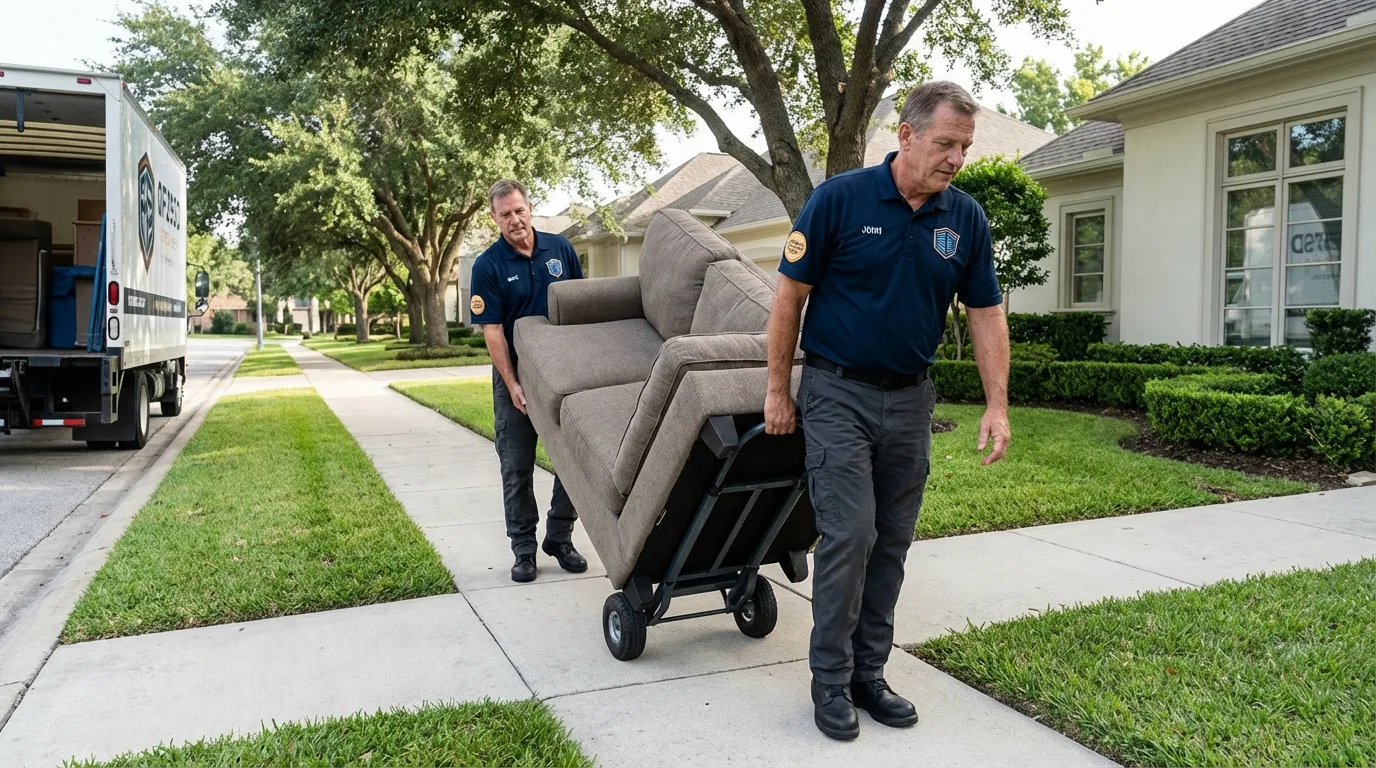 Local residential moving crew loading furniture in Ocean City, NJ